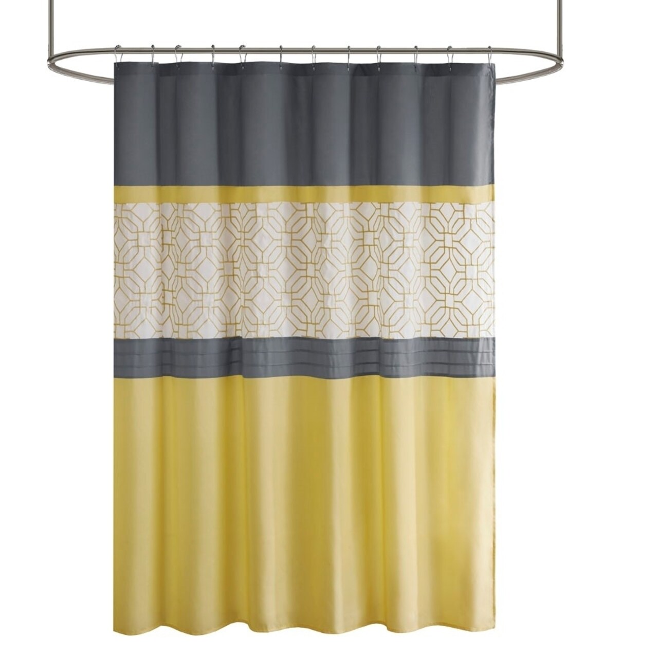 Gracie Mills Tyrell Embroidered Geometric Shower Curtain - Grace-10801